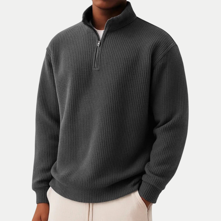 Strickpullover mit Troyer-Kragen (1 kaufen, 1 GRATIS dazu)
