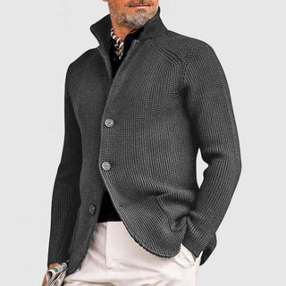 Herren-Strickjacke mit Stehkragen