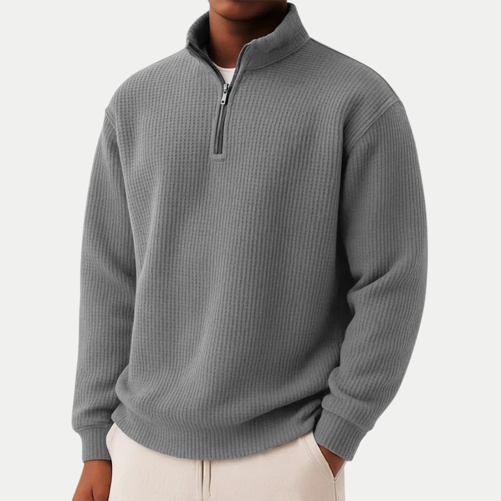 Strickpullover mit Troyer-Kragen (1 kaufen, 1 GRATIS dazu)