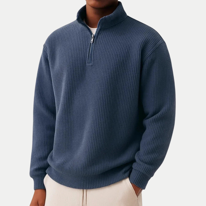Strickpullover mit Troyer-Kragen (1 kaufen, 1 GRATIS dazu)