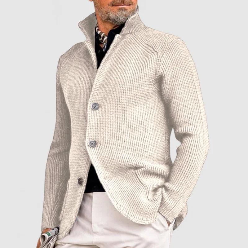 Herren-Strickjacke mit Stehkragen
