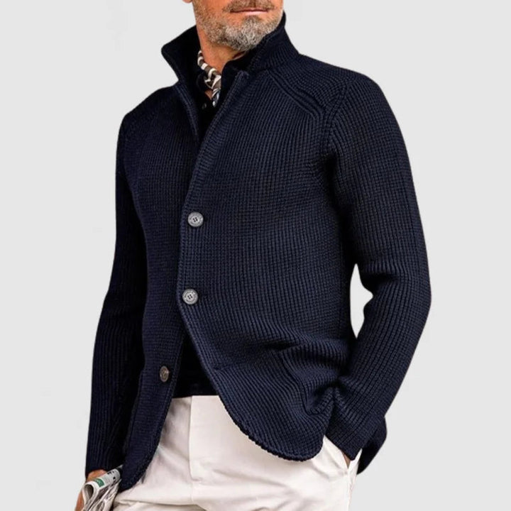 Herren-Strickjacke mit Stehkragen