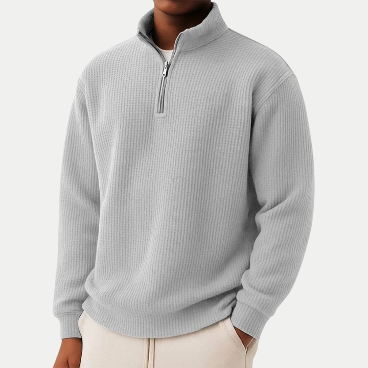 Strickpullover mit Troyer-Kragen (1 kaufen, 1 GRATIS dazu)