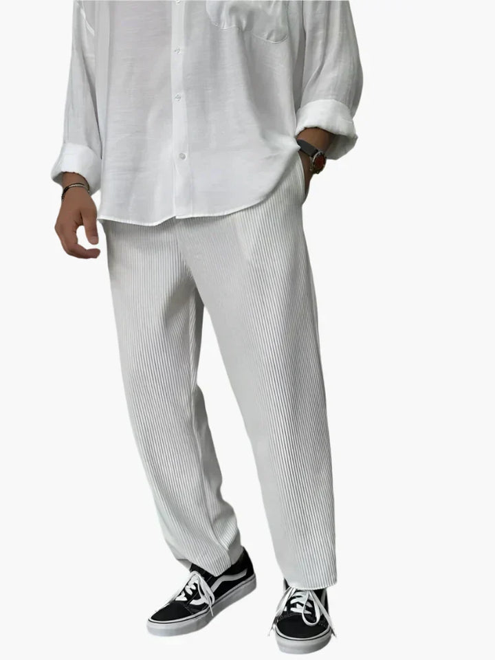 Herren Relax Fit Plissee Hose – Eleganter und Bequemer Alltags- und Business-Look