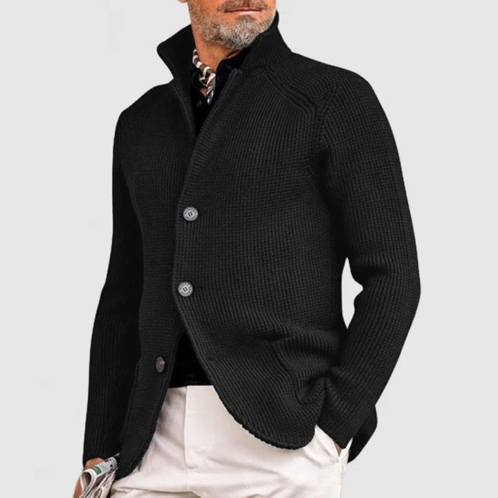 Herren-Strickjacke mit Stehkragen