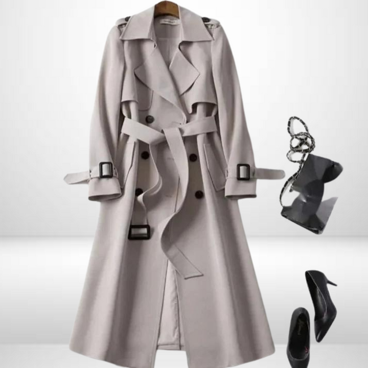 Eleganter langer Trenchcoat für Damen