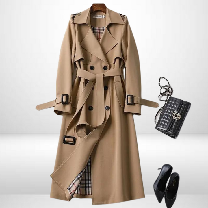Eleganter langer Trenchcoat für Damen