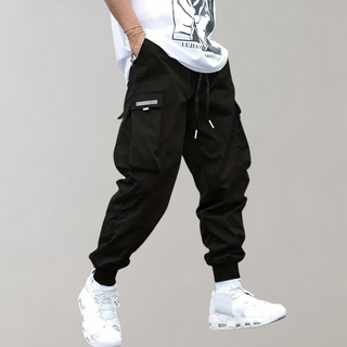 Herren Cargo Jogginghose – Lila Streetwear-Hose mit Reißverschlusstaschen &amp; Bündchen