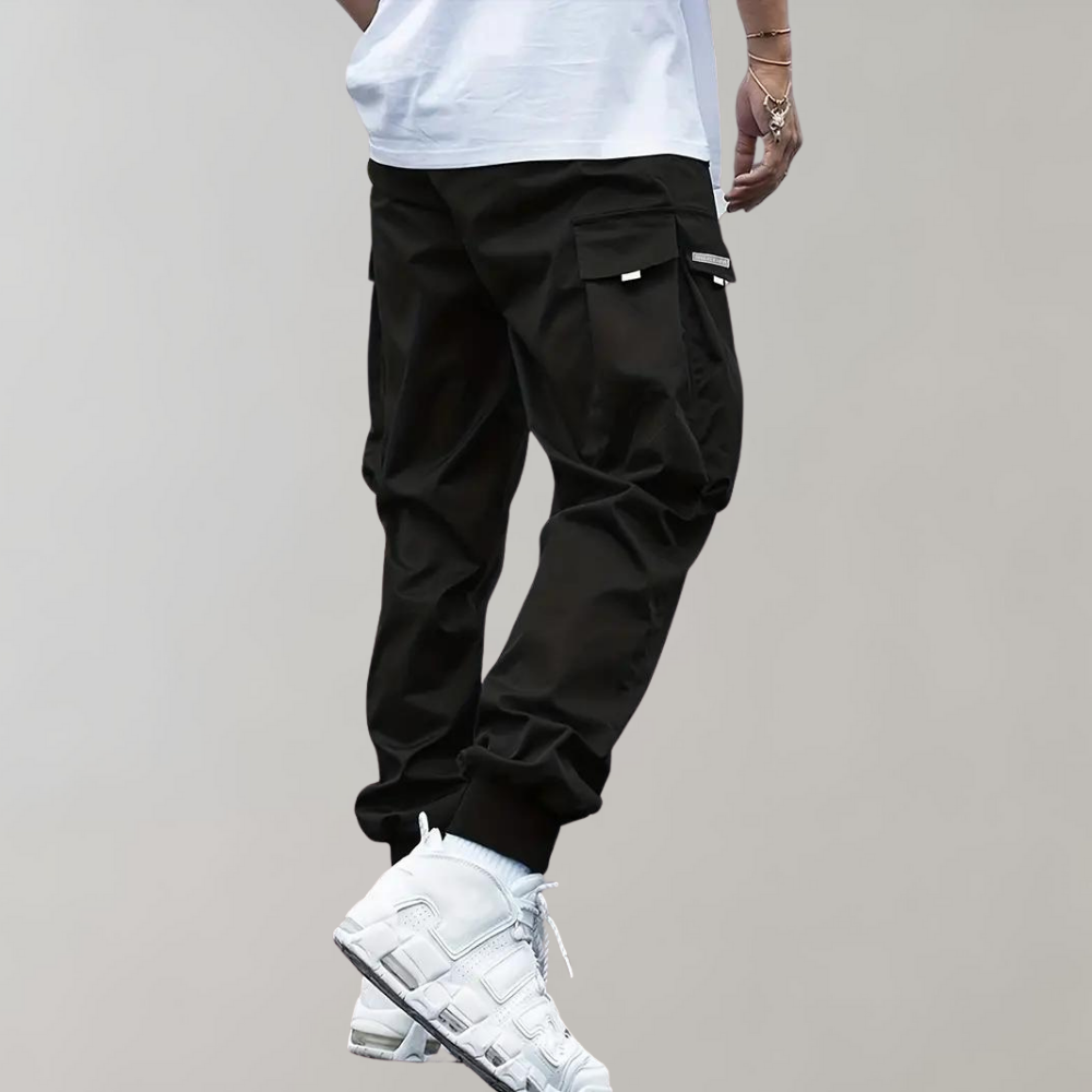 Herren Cargo Jogginghose – Lila Streetwear-Hose mit Reißverschlusstaschen &amp; Bündchen