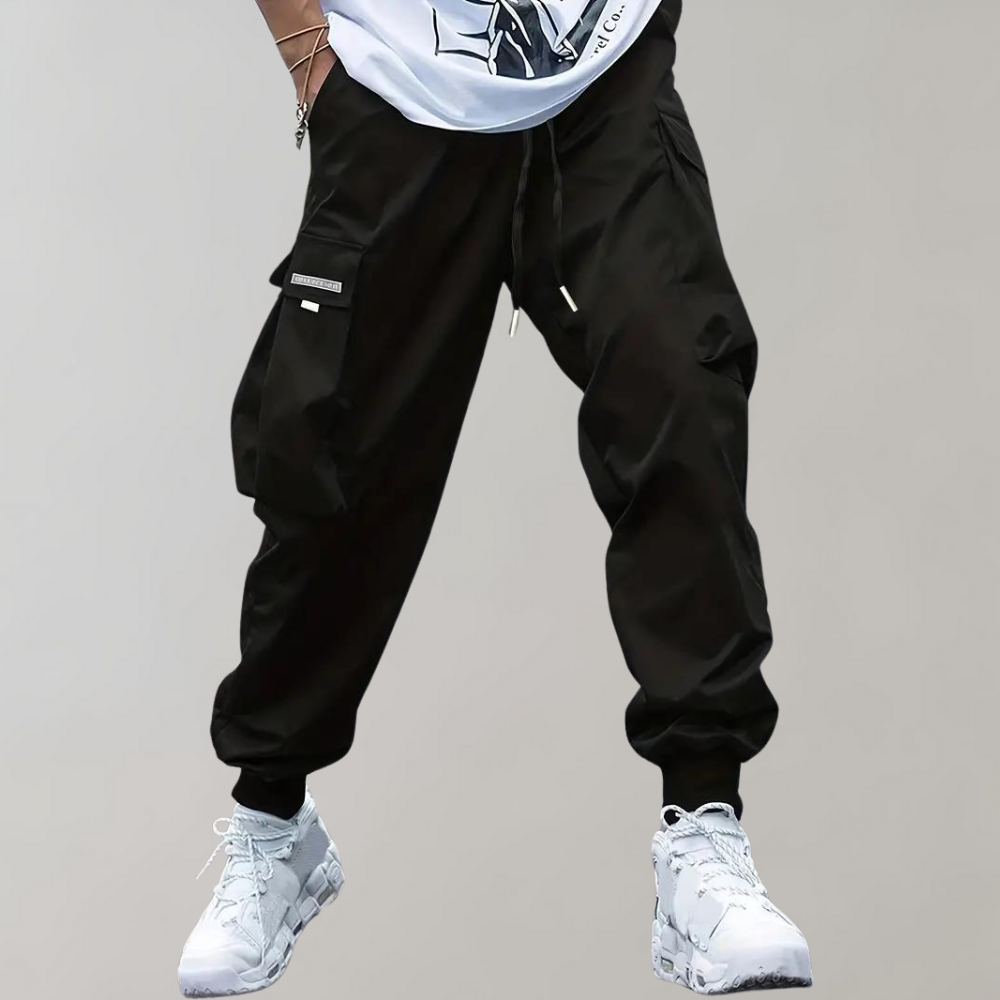 Herren Cargo Jogginghose – Lila Streetwear-Hose mit Reißverschlusstaschen &amp; Bündchen
