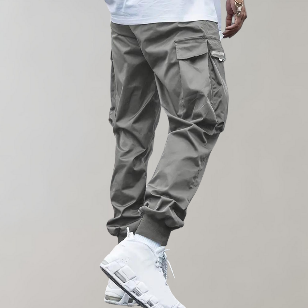 Herren Cargo Jogginghose – Lila Streetwear-Hose mit Reißverschlusstaschen &amp; Bündchen
