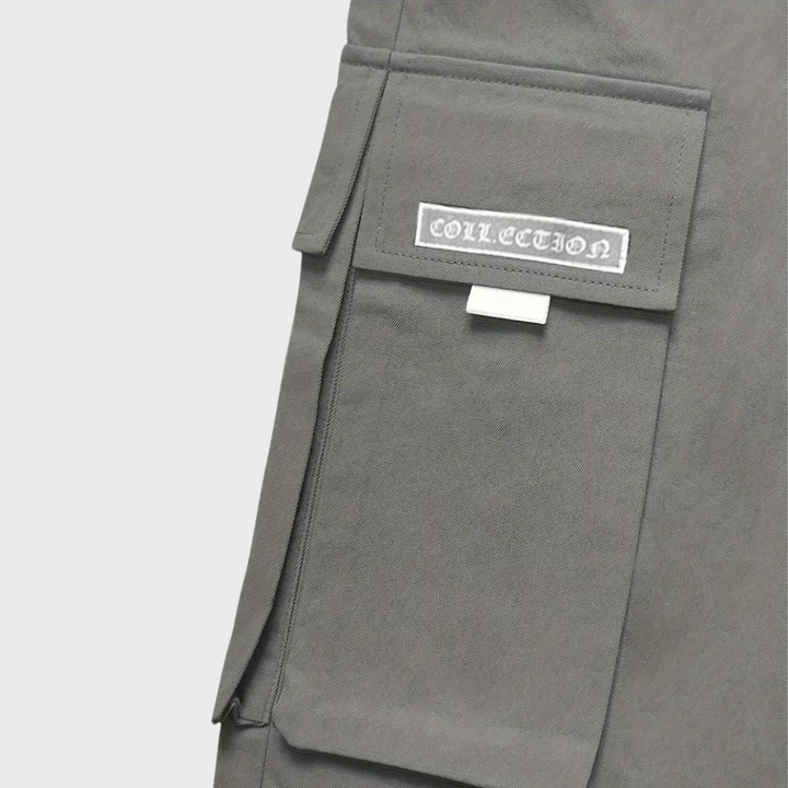 Herren Cargo Jogginghose – Lila Streetwear-Hose mit Reißverschlusstaschen &amp; Bündchen