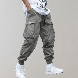 Herren Cargo Jogginghose – Lila Streetwear-Hose mit Reißverschlusstaschen &amp; Bündchen