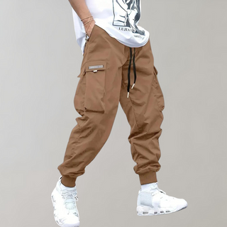 Herren Cargo Jogginghose – Lila Streetwear-Hose mit Reißverschlusstaschen &amp; Bündchen