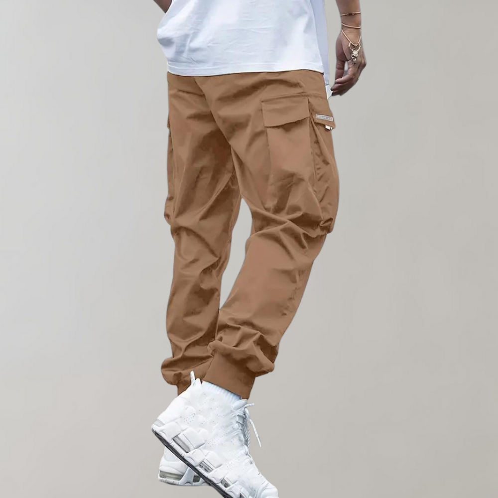 Herren Cargo Jogginghose – Lila Streetwear-Hose mit Reißverschlusstaschen &amp; Bündchen