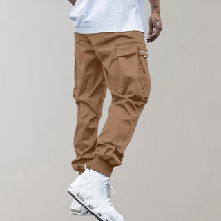 Herren Cargo Jogginghose – Lila Streetwear-Hose mit Reißverschlusstaschen &amp; Bündchen
