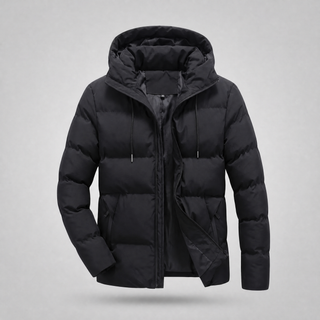 Gefütterte Herrenjacke mit Kapuze