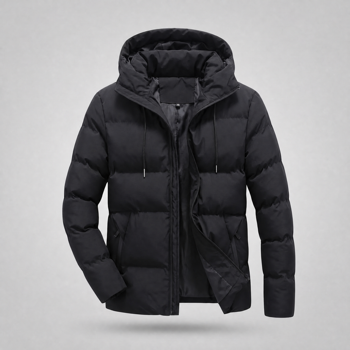 Gefütterte Herrenjacke mit Kapuze