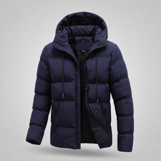 Gefütterte Herrenjacke mit Kapuze