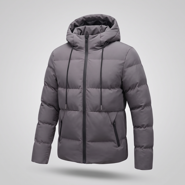 Gefütterte Herrenjacke mit Kapuze