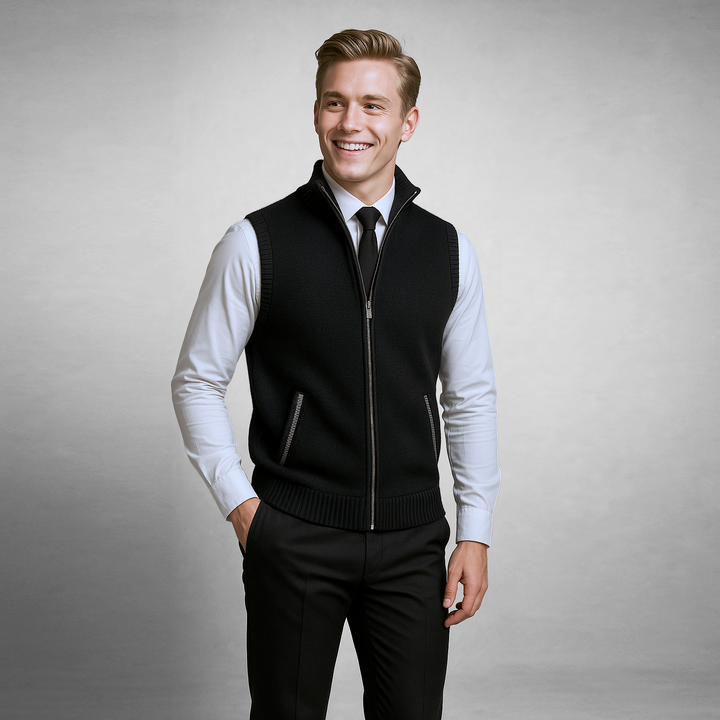 Elegante Strickweste mit Reißverschluss für Herren