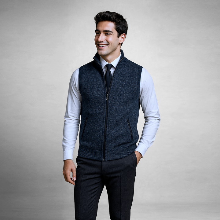 Elegante Strickweste mit Reißverschluss für Herren