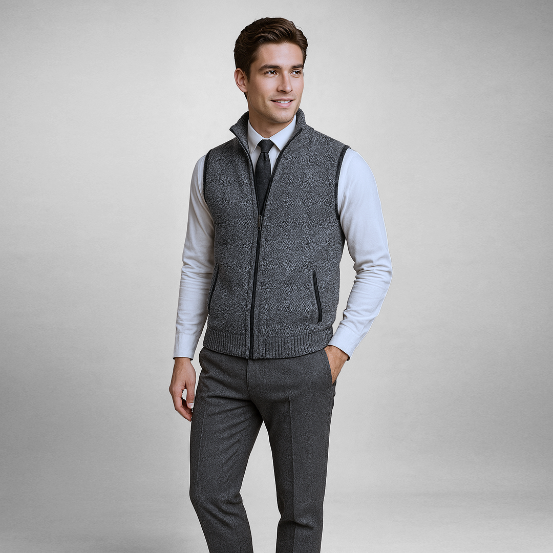 Elegante Strickweste mit Reißverschluss für Herren