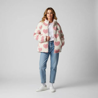 Wendbare Jacke mit Herzchen