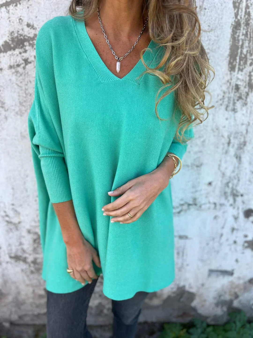Kira | Oversized-Pullover mit entspanntem V-Ausschnitt