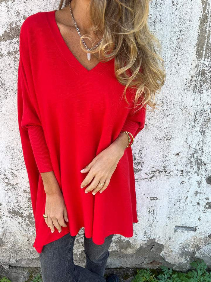 Kira | Oversized-Pullover mit entspanntem V-Ausschnitt
