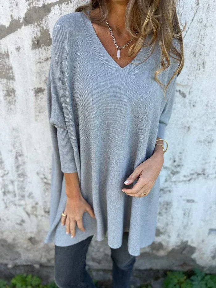 Kira | Oversized-Pullover mit entspanntem V-Ausschnitt