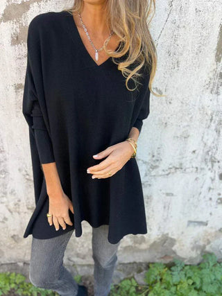 Kira | Oversized-Pullover mit entspanntem V-Ausschnitt