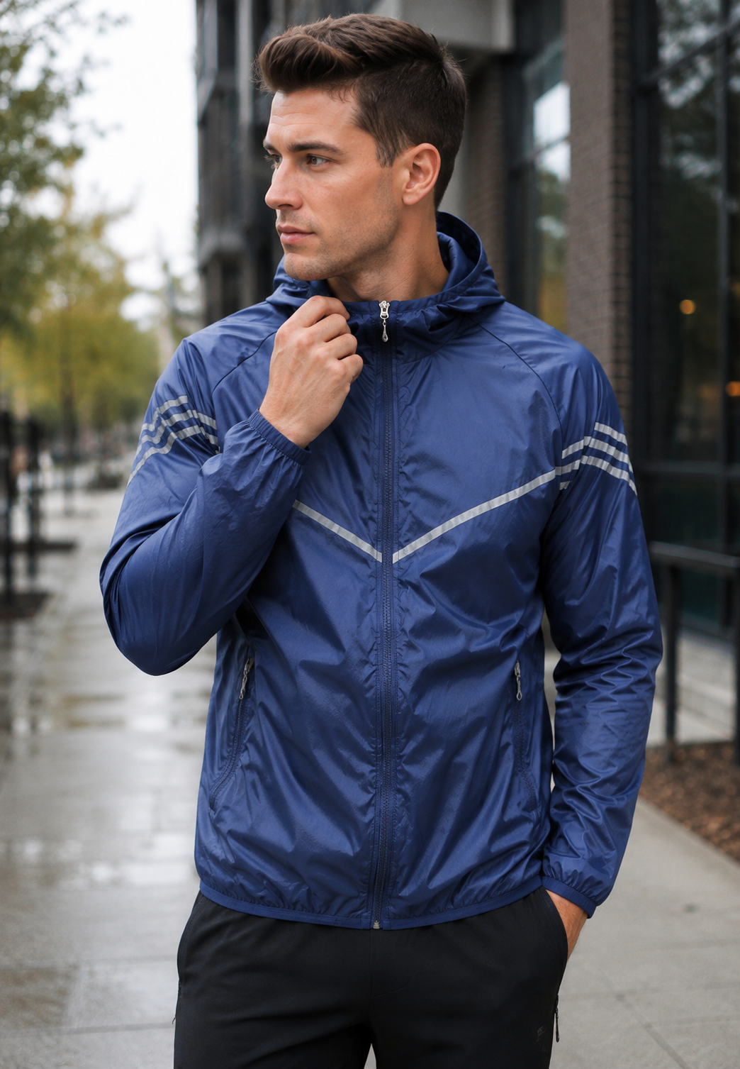 Wetterfeste Herrenjacke mit Kapuze