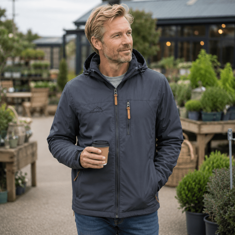 Wetterfeste Herrenjacke mit Kapuze