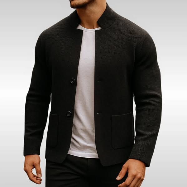 Strickblazer für Herren mit Stehkragen