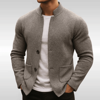 Strickblazer für Herren mit Stehkragen