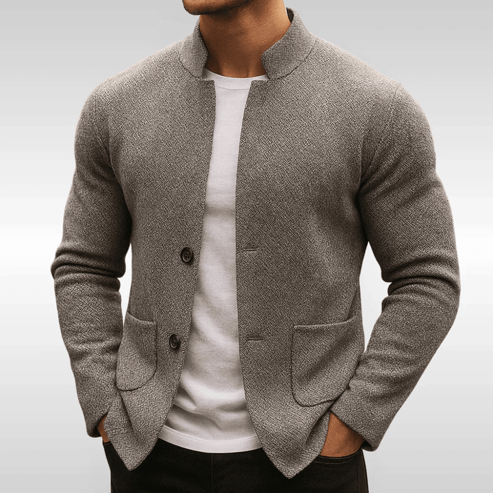 Strickblazer für Herren mit Stehkragen