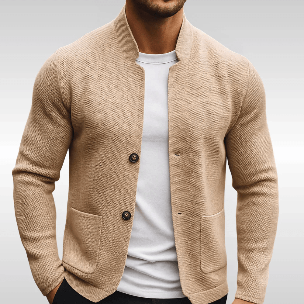 Strickblazer für Herren mit Stehkragen