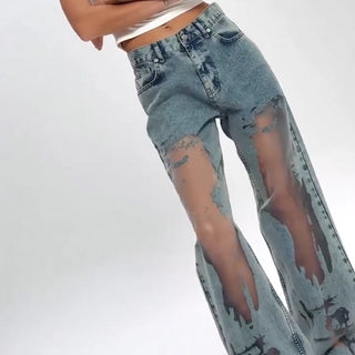 Sommerfeld | JEANS MIT VINTAGE MESH PATCHWORK PRINT