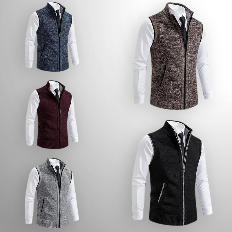 Elegante Strickweste mit Reißverschluss für Herren