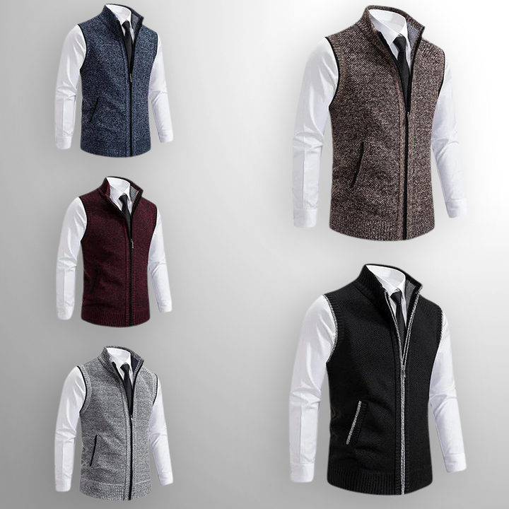 Elegante Strickweste mit Reißverschluss für Herren