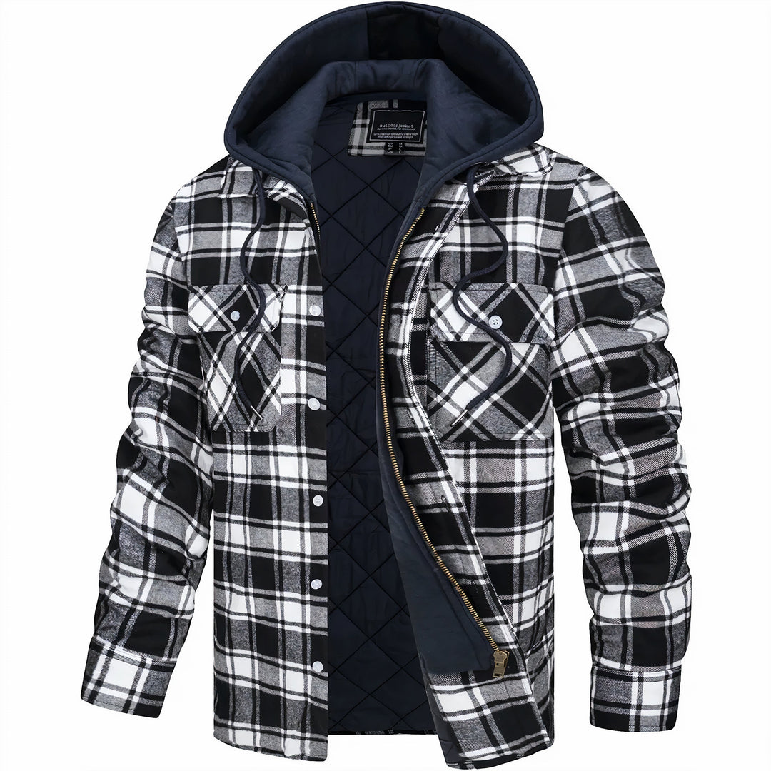Karierte Herrenjacke mit Reißverschluss