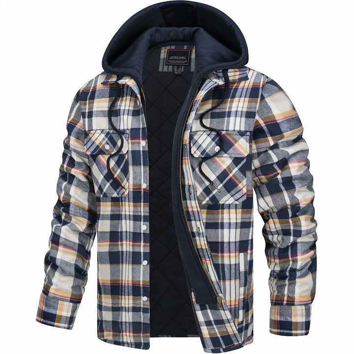 Karierte Herrenjacke mit Reißverschluss