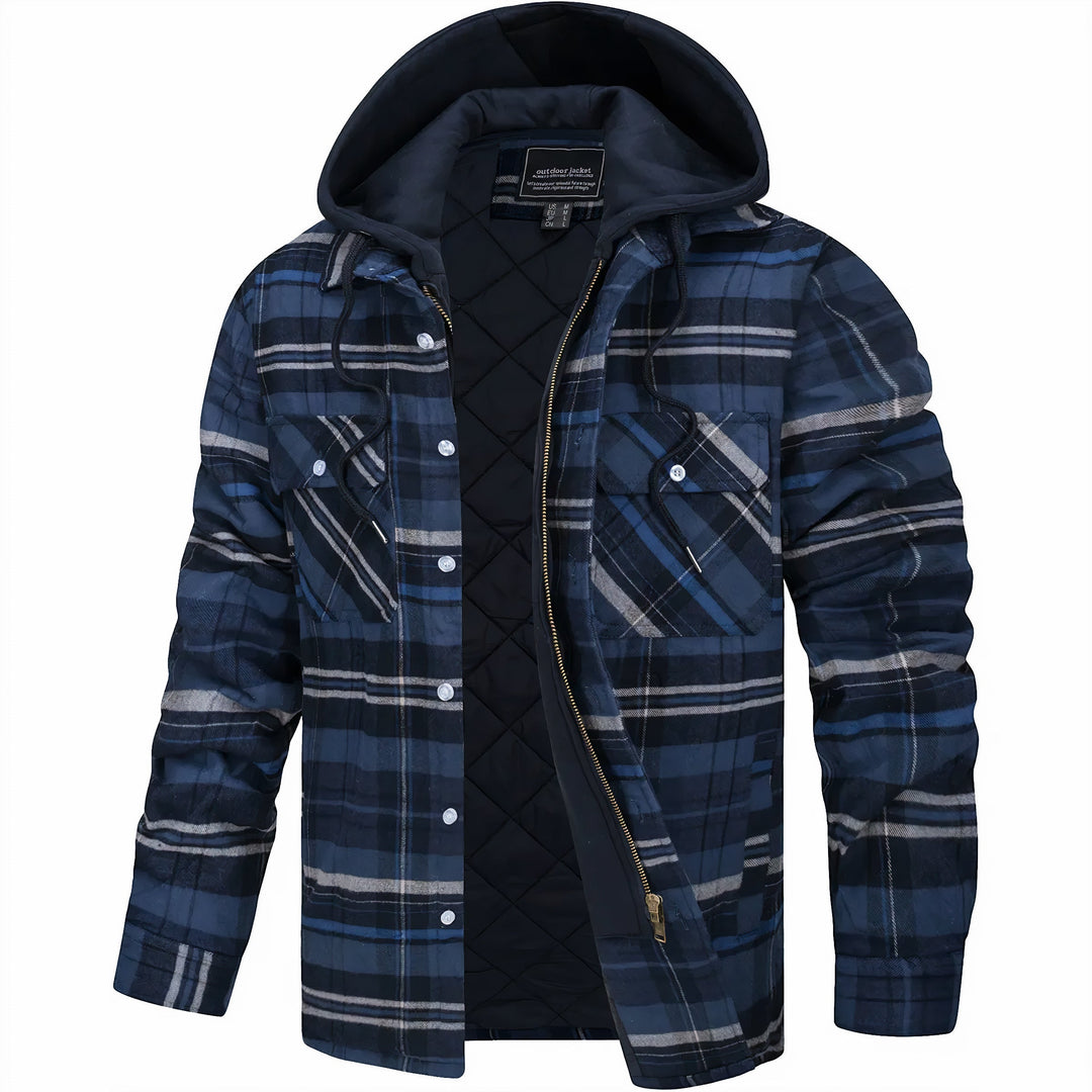 Karierte Herrenjacke mit Reißverschluss