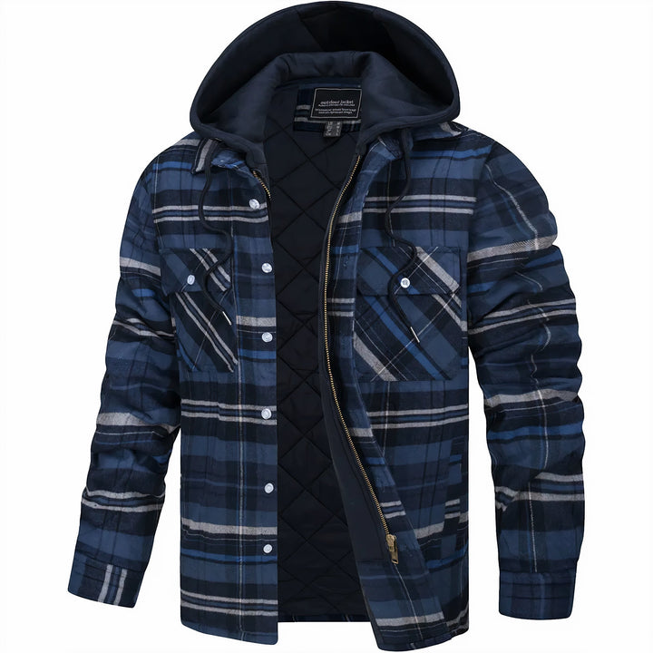 Karierte Herrenjacke mit Reißverschluss