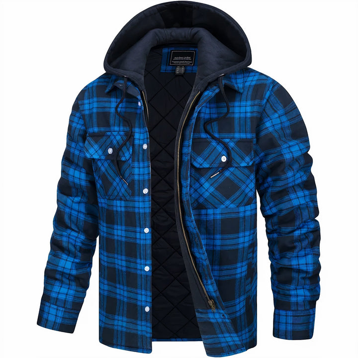 Karierte Herrenjacke mit Reißverschluss